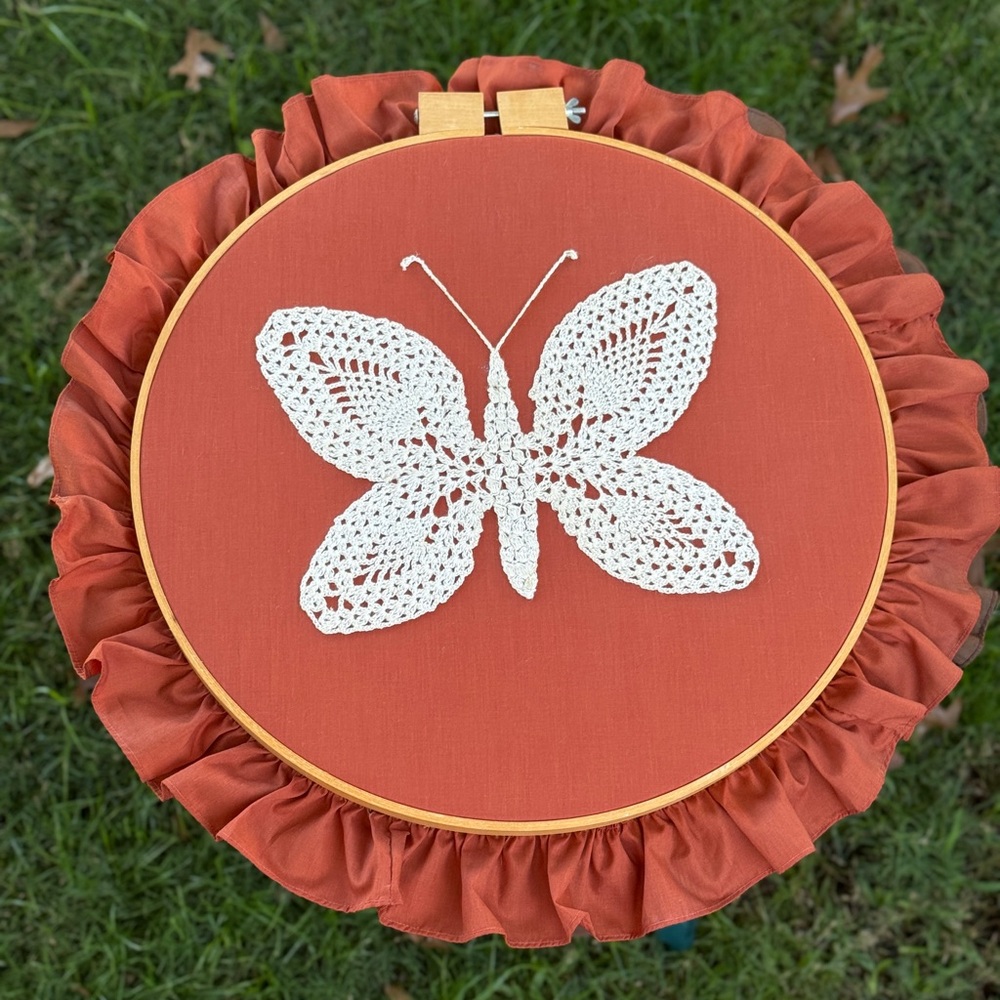 Vintage LRG Crochet Butterfly Wall Art – Set of 3 - THREE DIFFERENT COLORS